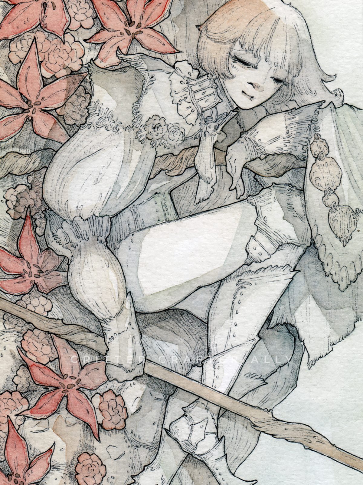 Original Work - "Red Lily Sentinel"